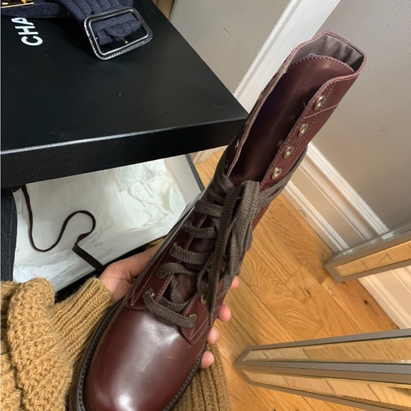 CHANEL lace-up ankle combat boots - Picture 6 of 14